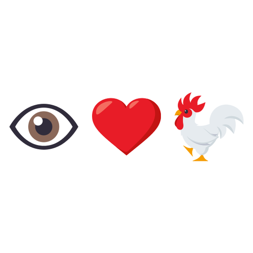 👁❤🐓 Emoji Domain EmojiOne rendering